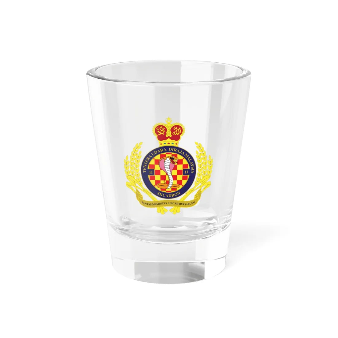 Royal Malaysian Airforce 11 Squadron (Malaysia) (Coat of Arms) Shot Glass 1.5oz 1.5oz - Go Mug Yourself
