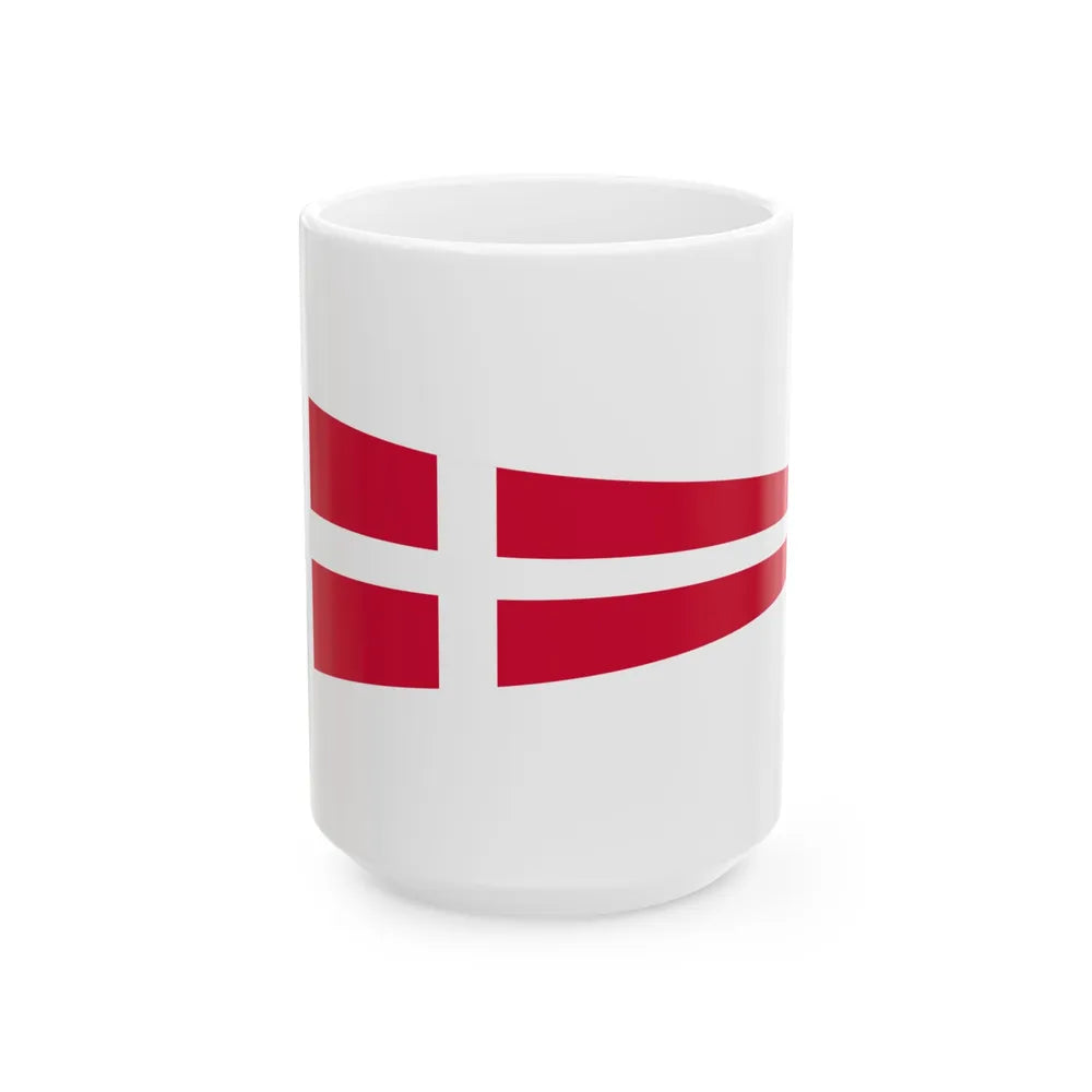 Royal Pennant of Denmark (Denmark) White Coffee Mug 15oz - Go Mug Yourself