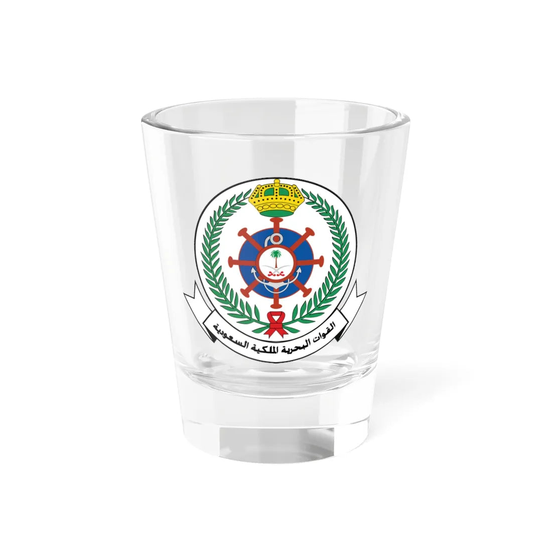 Royal Saudi Navy Logo (Saudi Arabia) (Coat of Arms) Shot Glass 1.5oz 1.5oz - Go Mug Yourself