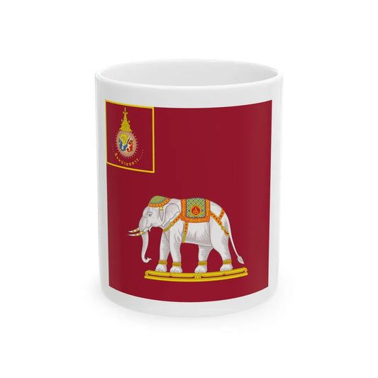 Royal Siamese Army Unit Colours King Rama V (Cambodia) White Coffee Mug 11oz - Go Mug Yourself