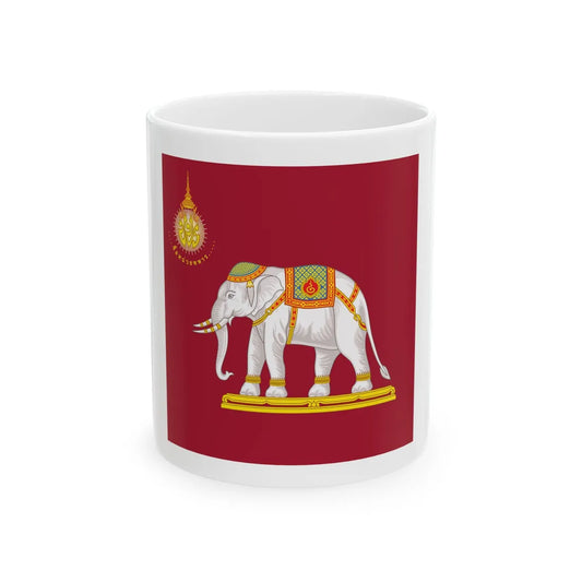 Royal Siamese Army Unit Colours King Rama VII (Cambodia) White Coffee Mug 11oz - Go Mug Yourself