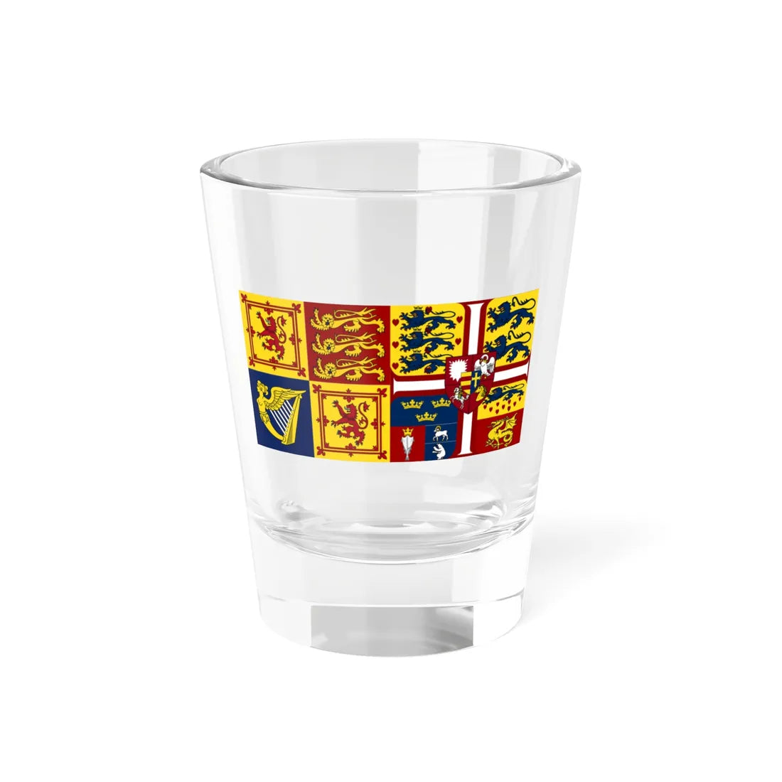 Royal Standard of Alexandra of Denmark Queen Consort in Scotland (Scotland) Shot Glass 1.5oz 1.5oz - Go Mug Yourself