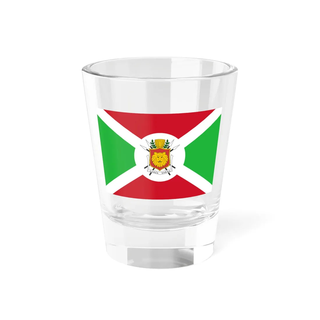 Royal Standard of Burundi 1962-1966 (Burundi) (Coat of Arms) Shot Glass 1.5oz 1.5oz - Go Mug Yourself