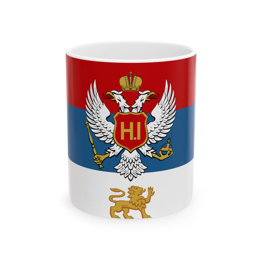 Royal Standard of HM the King Nikola I of Montenegrocorrectv (Montenegro) White Coffee Mug-11oz-Go Mug Yourself