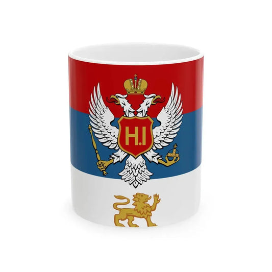 Royal Standard of HM the King Nikola I of Montenegrocorrectv (Montenegro) White Coffee Mug 11oz - Go Mug Yourself