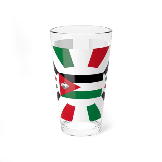 Royal Standard of Jordan white filled crown (Jordan) Pint Glass 16oz 16oz - Go Mug Yourself