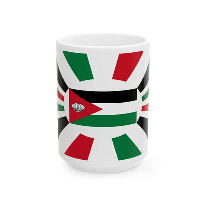 Royal Standard of Jordan white filled crown (Jordan) White Coffee Mug 15oz - Go Mug Yourself
