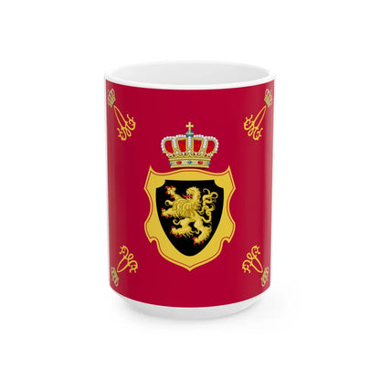 Royal Standard of King Albert I of Belgium 1909-1934 (Belgium) White Coffee Mug 15oz - Go Mug Yourself
