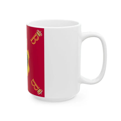 Royal Standard of King Baudouin of Belgium 1951-1993 (Belgium) White Coffee Mug - Go Mug Yourself