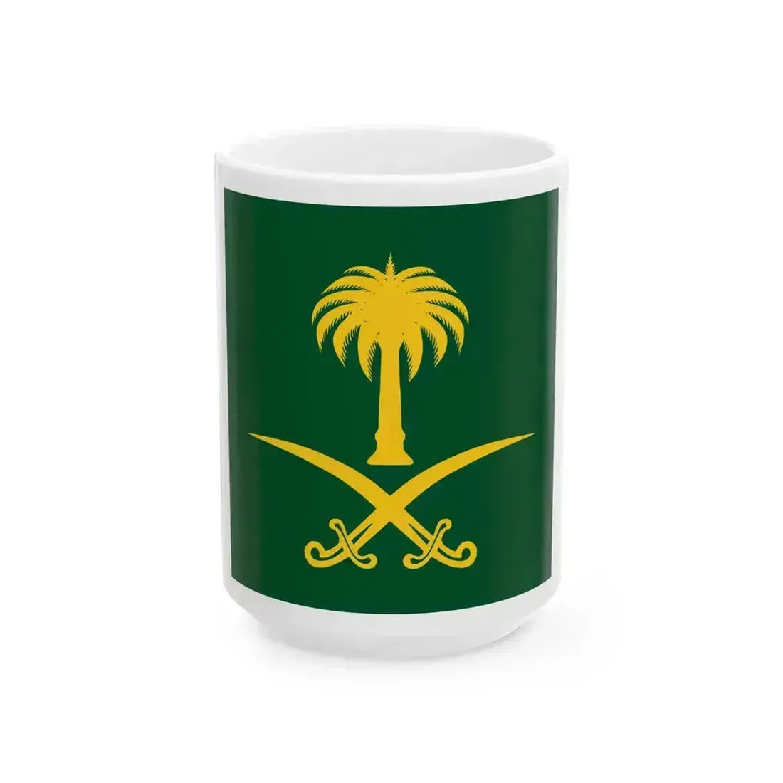 Royal Standard of Kingdom of Saudi Arabia (Saudi Arabia) White Coffee Mug 15oz - Go Mug Yourself