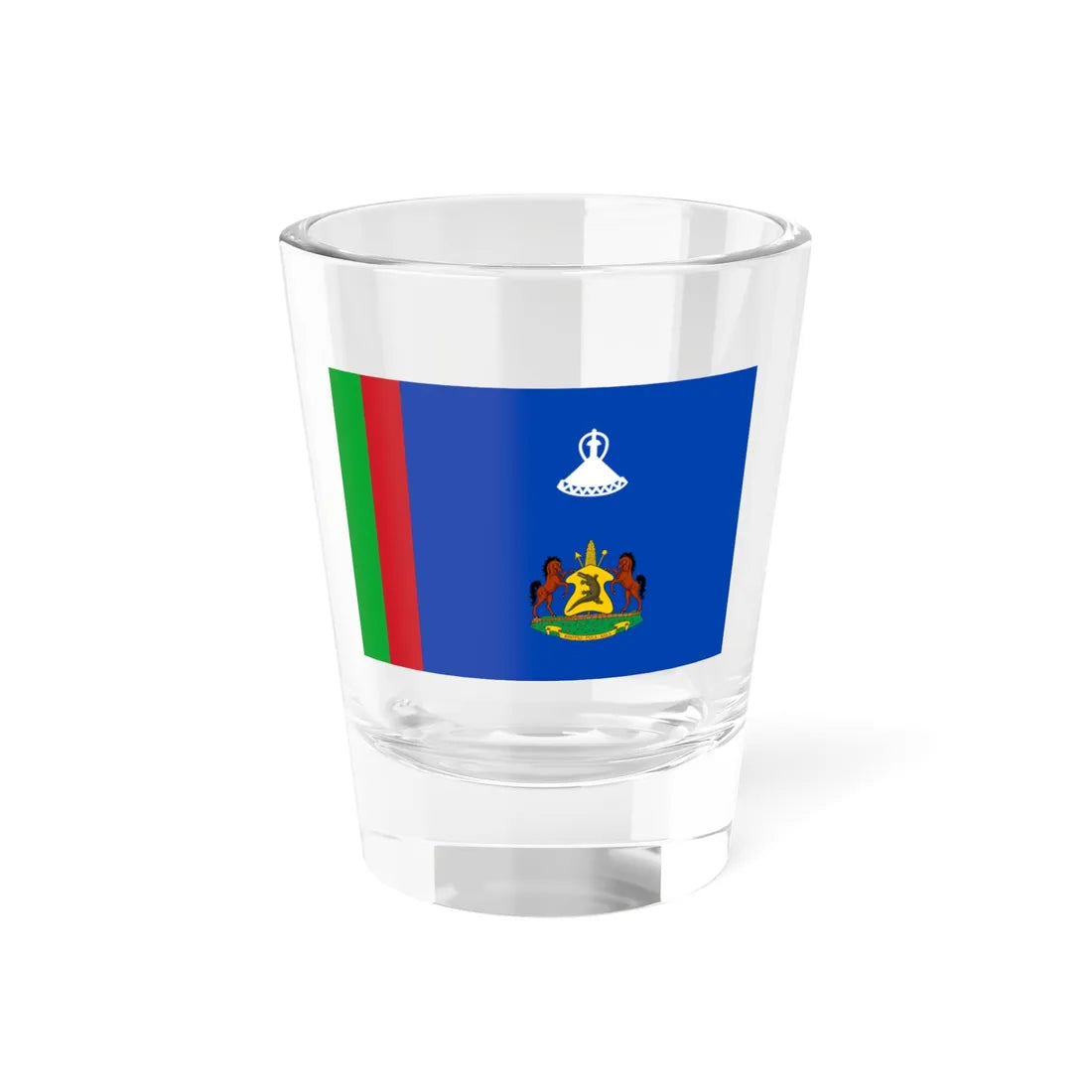 Royal Standard of Lesotho 1966-1987 (Lesotho) Shot Glass 1.5oz 1.5oz - Go Mug Yourself