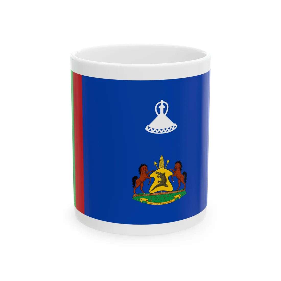 Royal Standard of Lesotho 1966-1987 (Lesotho) White Coffee Mug 11oz - Go Mug Yourself