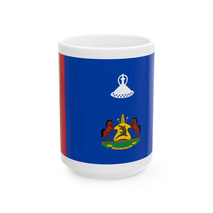 Royal Standard of Lesotho 1966-1987 (Lesotho) White Coffee Mug 15oz - Go Mug Yourself