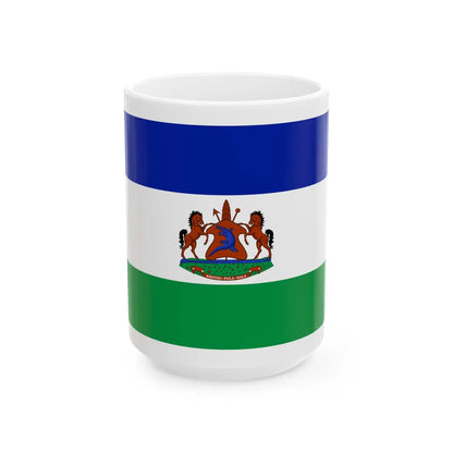 Royal Standard of Lesotho (Lesotho) White Coffee Mug 15oz - Go Mug Yourself