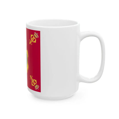 Royal Standard of Queen Paola of Belgium (Belgium) White Coffee Mug - Go Mug Yourself