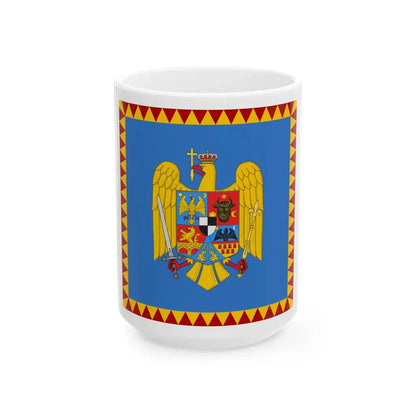 Royal standard of Romania Crown Prince 1922 model (Oman) White Coffee Mug 15oz - Go Mug Yourself