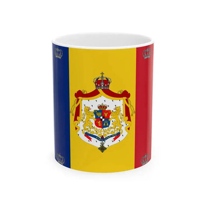 Royal standard of Romania King 1881 model (Oman) White Coffee Mug 11oz - Go Mug Yourself