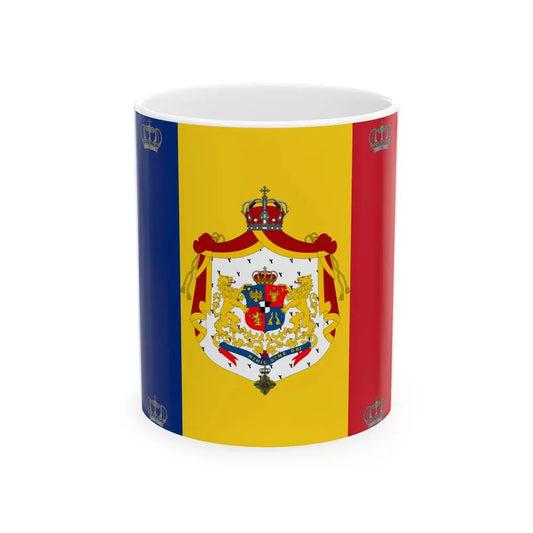 Royal standard of Romania King 1881 model (Oman) White Coffee Mug 11oz - Go Mug Yourself