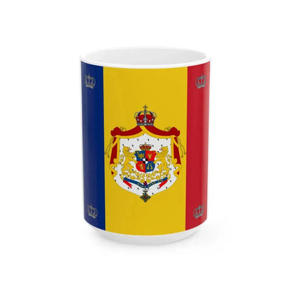 Royal standard of Romania King 1881 model (Oman) White Coffee Mug 15oz - Go Mug Yourself