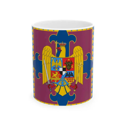 Royal standard of Romania King 1922 model (Oman) White Coffee Mug 11oz - Go Mug Yourself