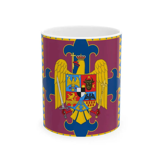 Royal standard of Romania King 1922 model (Oman) White Coffee Mug 11oz - Go Mug Yourself