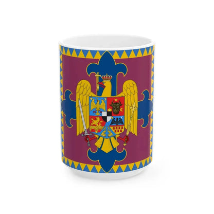 Royal standard of Romania King 1922 model (Oman) White Coffee Mug 15oz - Go Mug Yourself