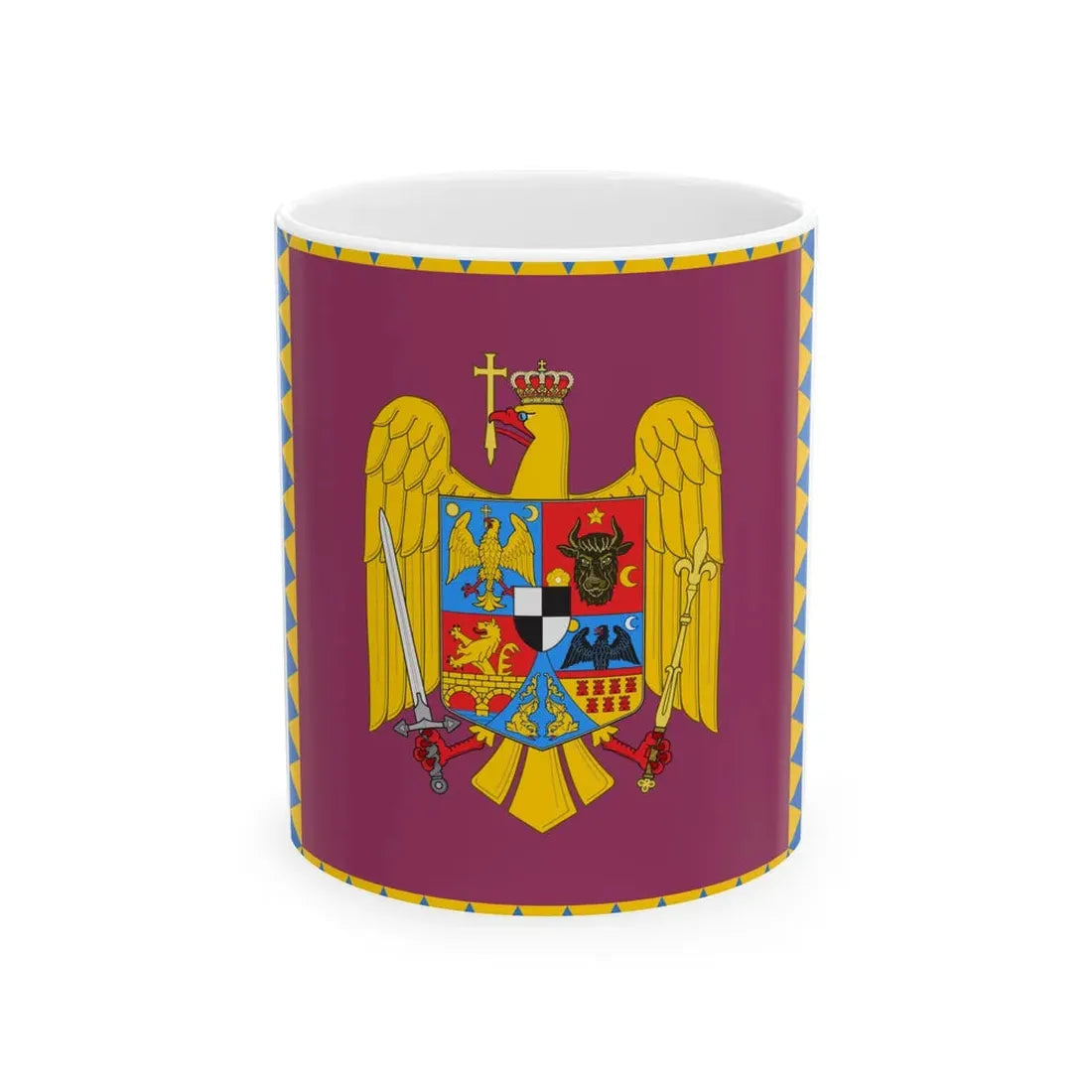 Royal standard of Romania Queen 1922 model (Oman) White Coffee Mug 11oz - Go Mug Yourself