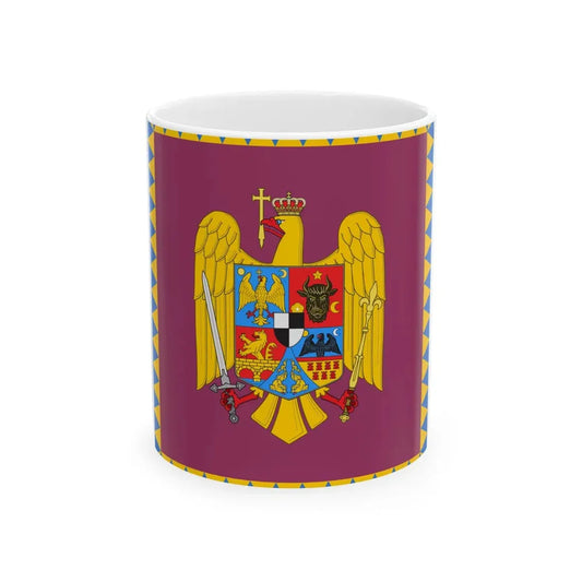Royal standard of Romania Queen 1922 model (Oman) White Coffee Mug 11oz - Go Mug Yourself