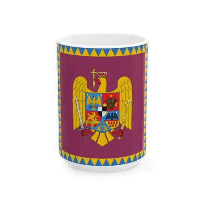 Royal standard of Romania Queen 1922 model (Oman) White Coffee Mug 15oz - Go Mug Yourself