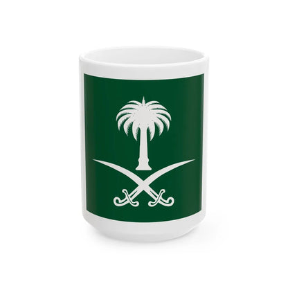 Royal Standard of the Crown Prince of Kingdom of Saudi Arabia (Saudi Arabia) White Coffee Mug 15oz - Go Mug Yourself