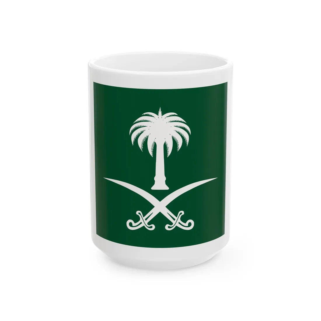 Royal Standard of the Crown Prince of Kingdom of Saudi Arabia (Saudi Arabia) White Coffee Mug 15oz - Go Mug Yourself