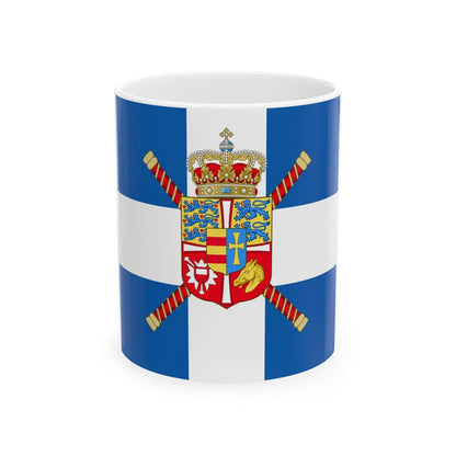Royal Standard of the Kingdom of Greece 1914 pattern (Greece) White Coffee Mug 11oz - Go Mug Yourself