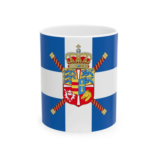 Royal Standard of the Kingdom of Greece 1914 pattern (Greece) White Coffee Mug 11oz - Go Mug Yourself
