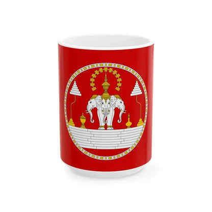 Royal Standard of the Kingdom of Laos (Laos) White Coffee Mug 15oz - Go Mug Yourself