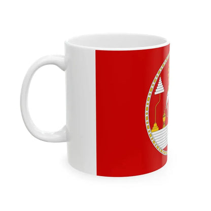 Royal Standard of the Kingdom of Laos (Laos) White Coffee Mug - Go Mug Yourself