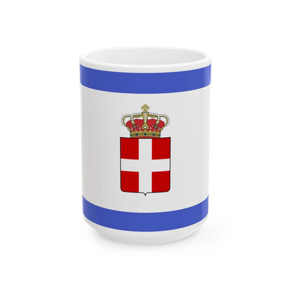 Royal standard of the Kingdom of Sardinia 1834 - 1848 (Italy) White Coffee Mug 15oz - Go Mug Yourself