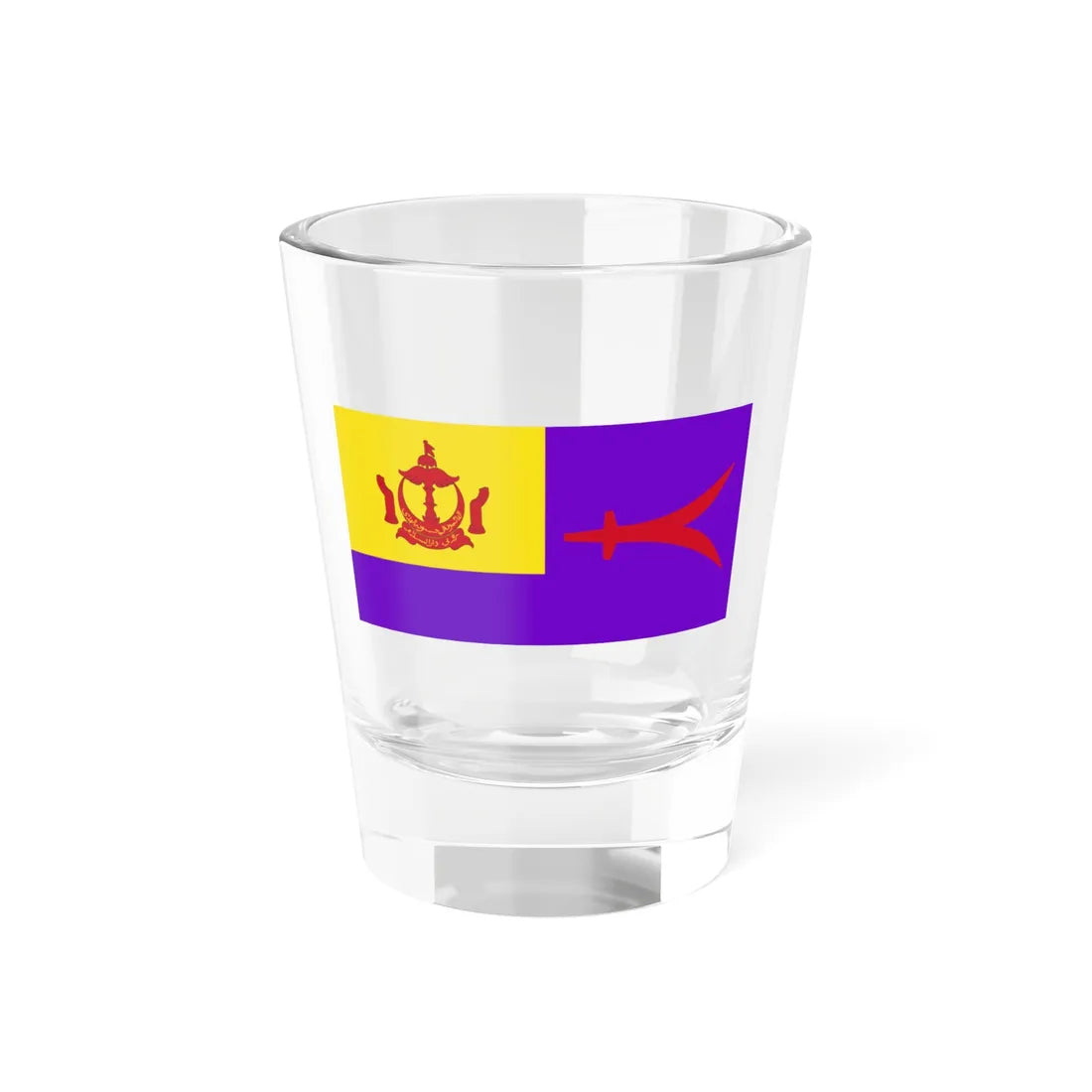 Royal Standard of the Pengiran Pekerma Setia Diraja Sahibul Bandar (Brunei) Shot Glass 1.5oz 1.5oz - Go Mug Yourself