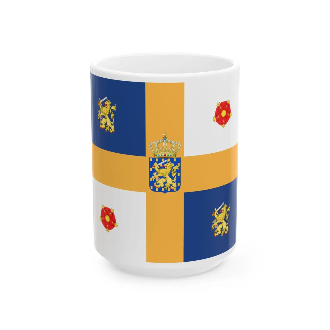 Royal Standard of the Prince Consort of the Netherlands 1948-1980 (Netherlands) White Coffee Mug 15oz - Go Mug Yourself