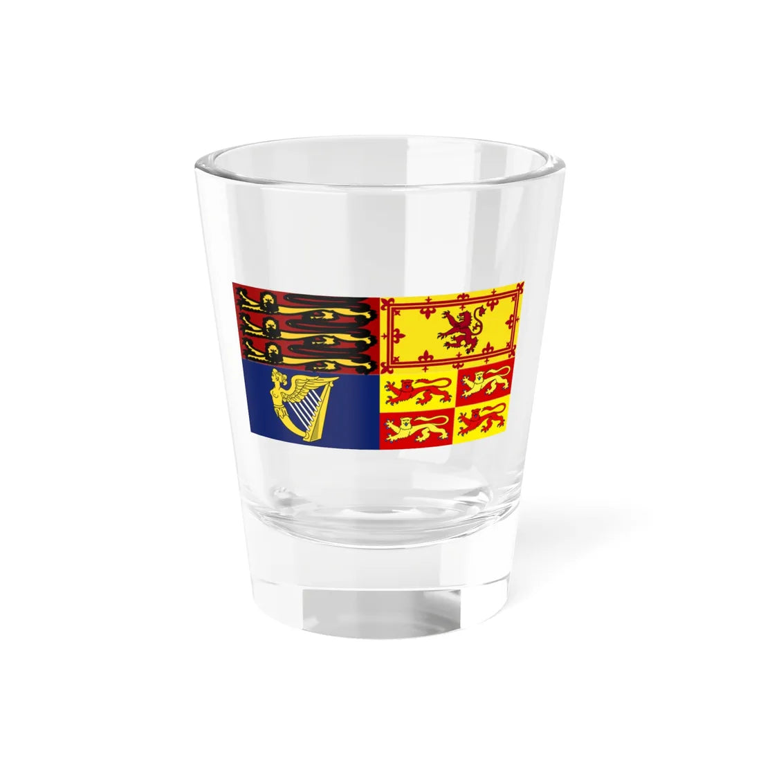 Royal Standard with Flag of Gwynedd (United Kingdom) Shot Glass 1.5oz 1.5oz - Go Mug Yourself