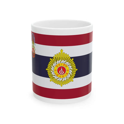 Royal Thai Army Unit Colours 1949-1979 Variant (Cambodia) White Coffee Mug 11oz - Go Mug Yourself
