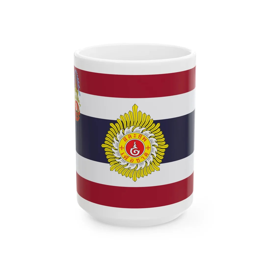 Royal Thai Army Unit Colours 1949-1979 Variant (Cambodia) White Coffee Mug 15oz - Go Mug Yourself