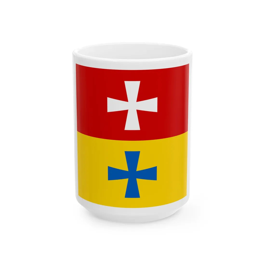 Rozhyshe flag (Ukraine) White Coffee Mug 15oz - Go Mug Yourself