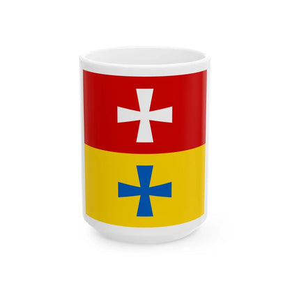 Rozhyshe flag (Ukraine) White Coffee Mug 15oz - Go Mug Yourself