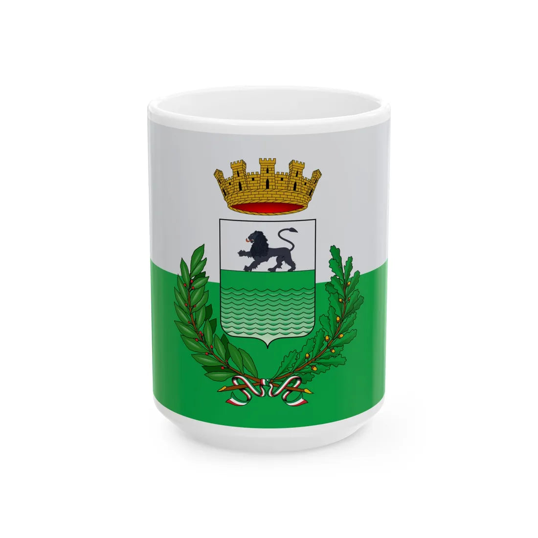 Rozzano-Bandiera (Italy) White Coffee Mug 15oz - Go Mug Yourself