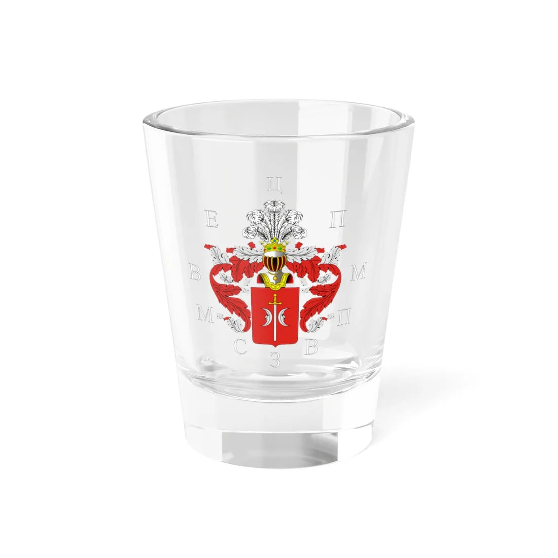 RU Ostoja CoA Miklashevsky 8 (Russia) (Coat of Arms) Shot Glass 1.5oz 1.5oz - Go Mug Yourself