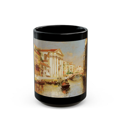 Rubens Santoro (1859-1942) a venetian canal - Black Coffee Mug-15oz-Go Mug Yourself