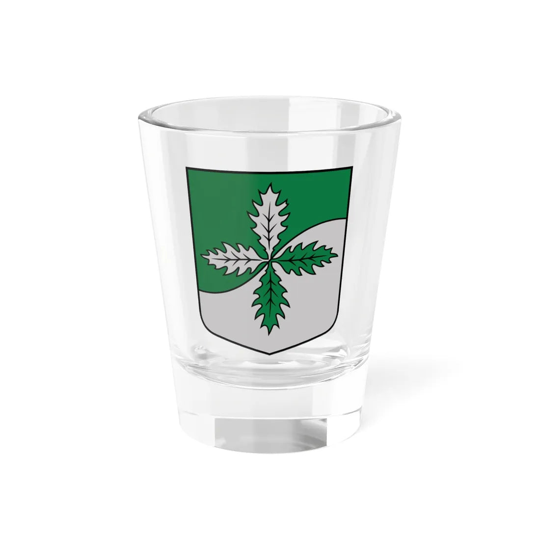 Rudbāržu pagasta ģerbonis (Latvia) (Coat of Arms) Shot Glass 1.5oz - Go Mug Yourself