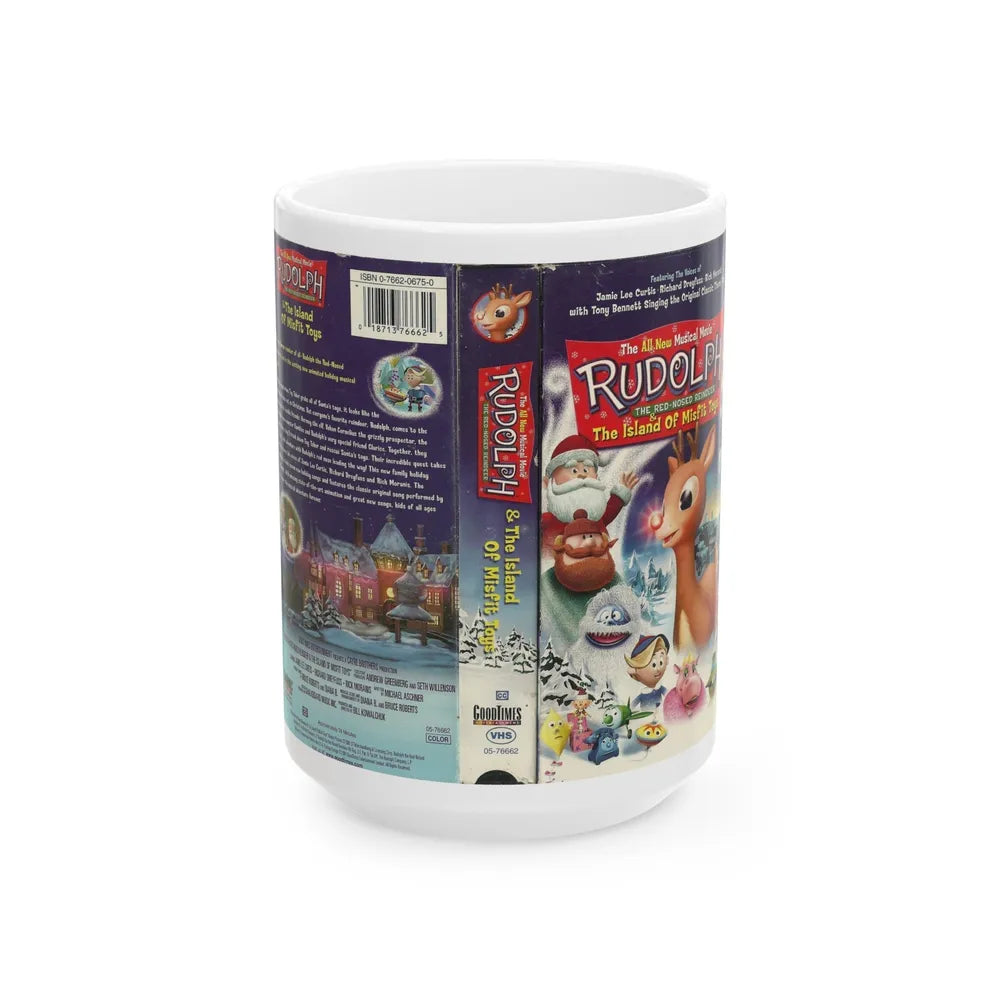 RUDOLPH AND THE ISLAND OF MISFIT TOYS (VHS COVER) - White Coffee Mug-15oz-Go Mug Yourself