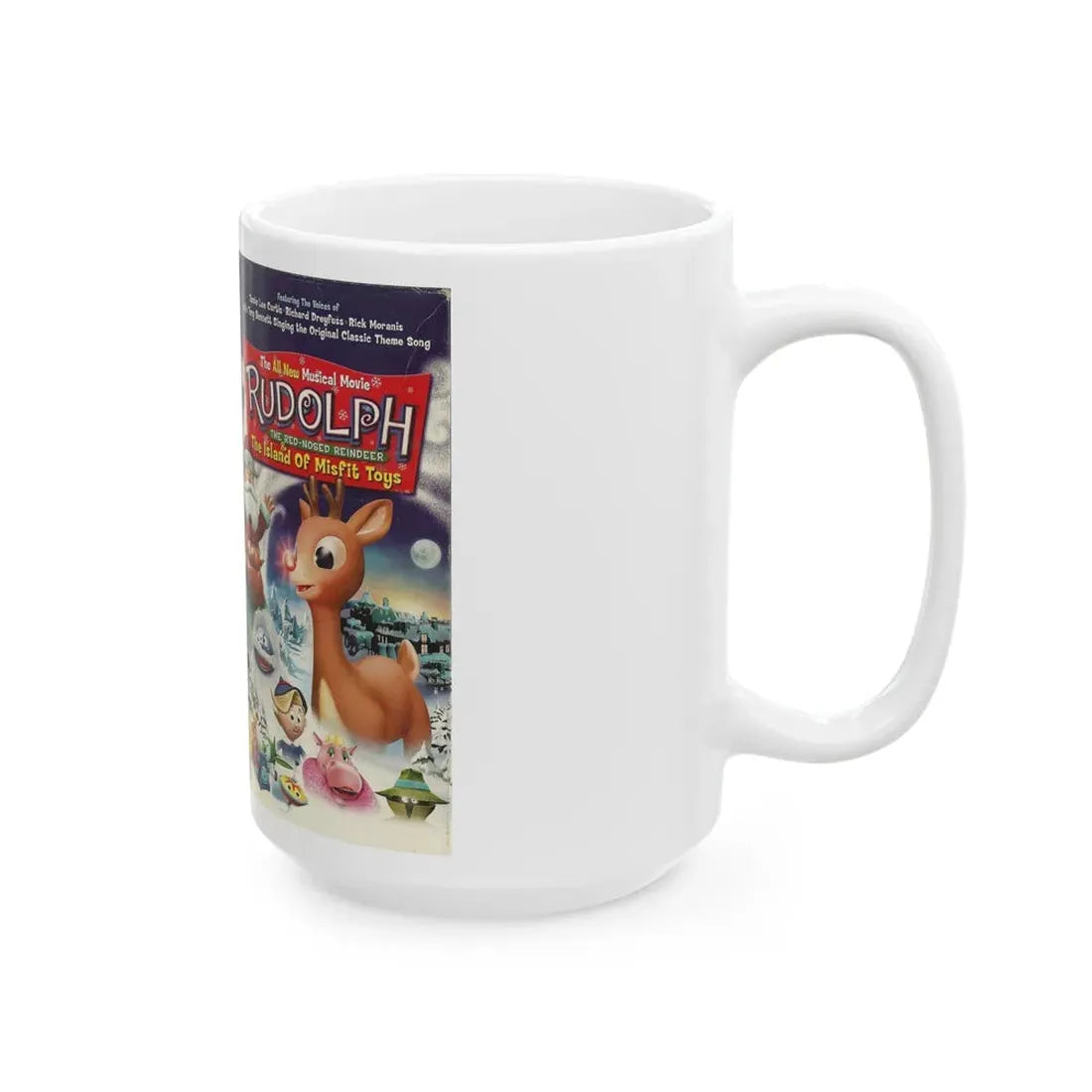 RUDOLPH AND THE ISLAND OF MISFIT TOYS (VHS COVER) - White Coffee Mug - Go Mug Yourself