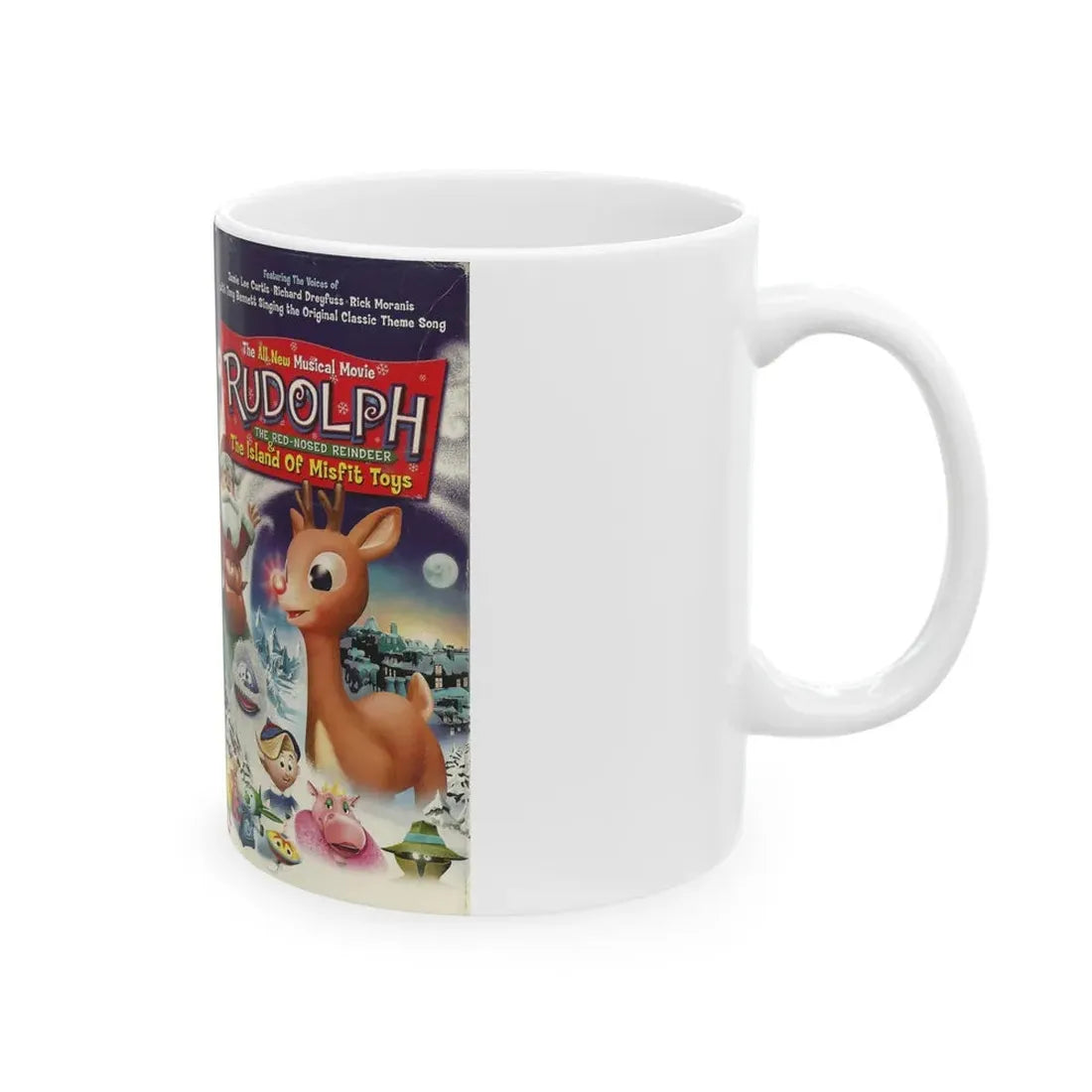 RUDOLPH AND THE ISLAND OF MISFIT TOYS (VHS COVER) - White Coffee Mug - Go Mug Yourself